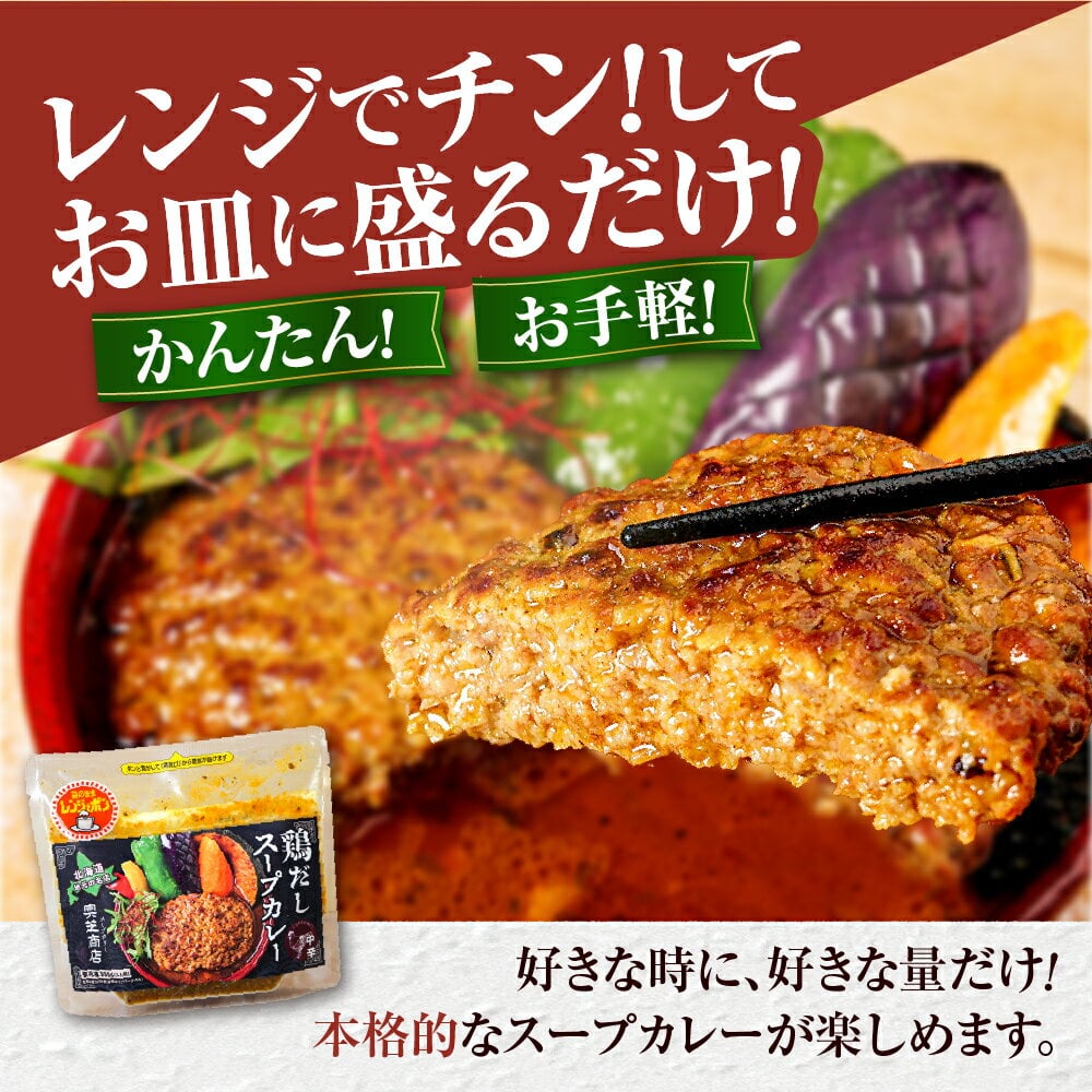 【ふるさと納税】 スープカレー 簡単 鶏だし 1人前 300g×5個 北海道 レトルト グルメ ご当地 人気 レンジ 奥芝商店 北海道 札幌市 - 2/3